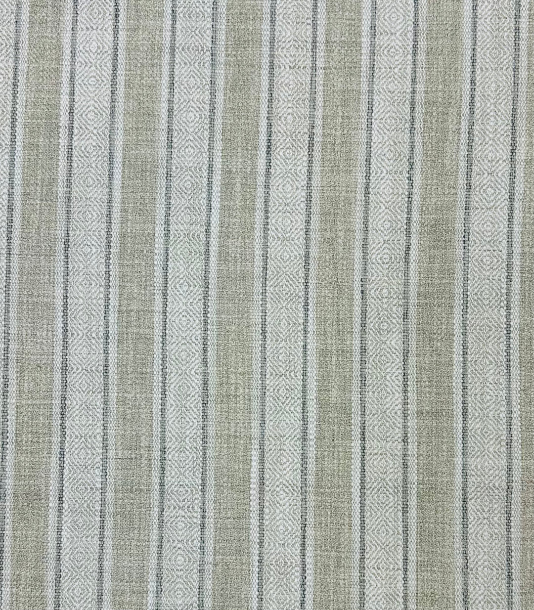 striped, geometric, green, natural, drapery, upholstery fabric by the yard