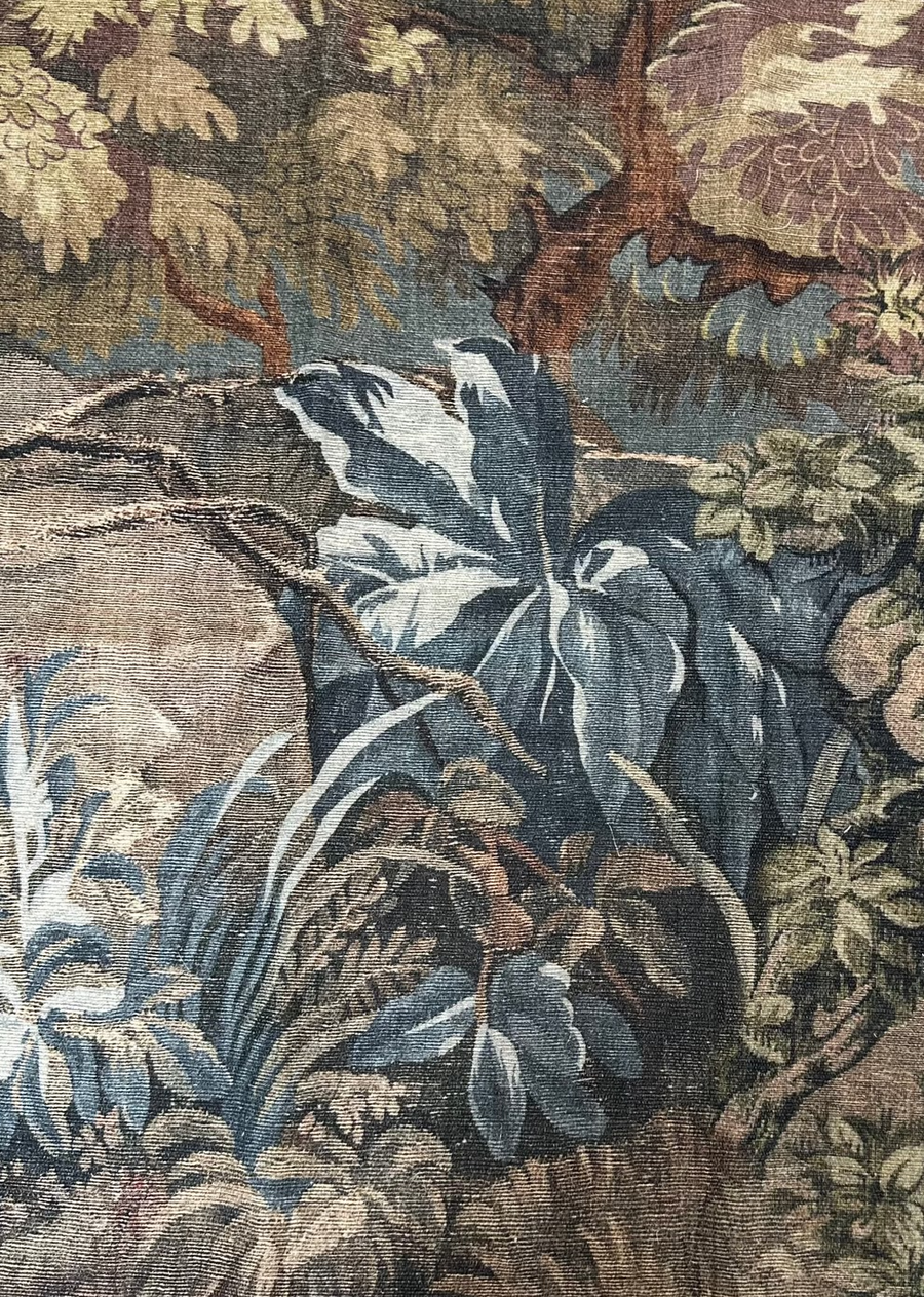 brown, trees, floral, blue, abstract, fabric by the yard