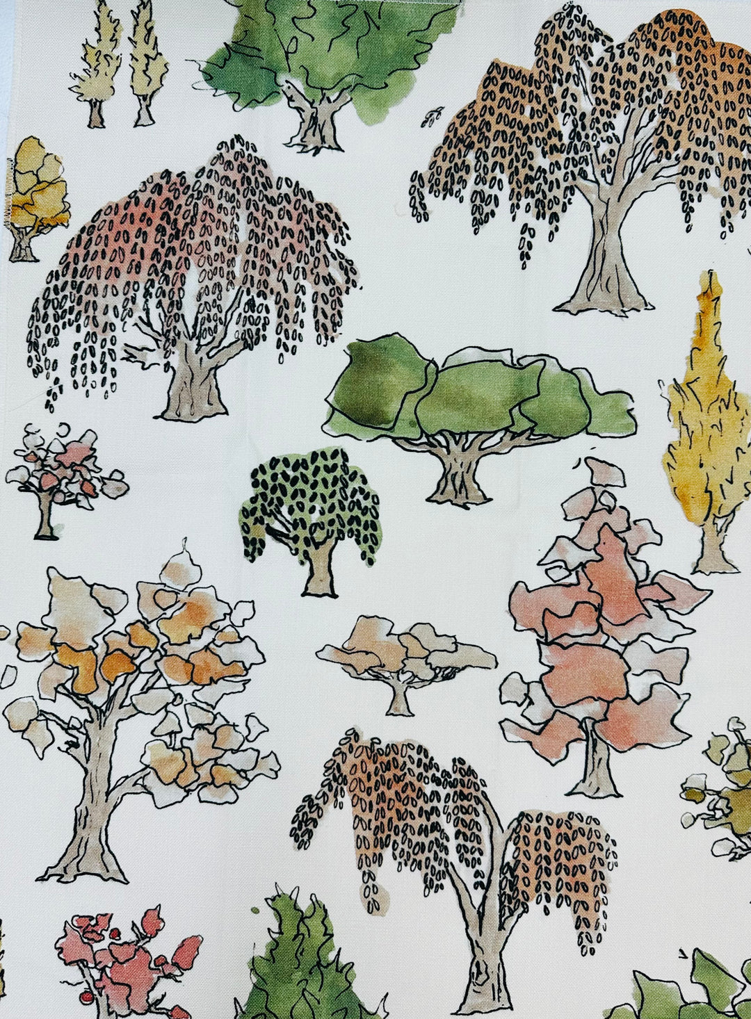 forest, trees, drapery, bedding, fabric by the yard