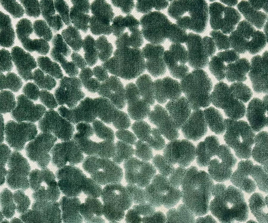 Seafoam Green, Upholstery Velvet, Cheetah Print, Fabric By The Yard