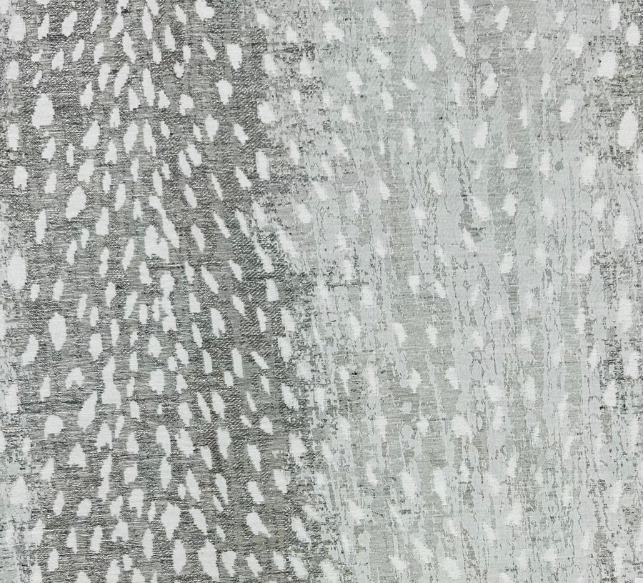 deer print, silver, animal print, drapery, metallic, bedding, pillow, fabric by the yard