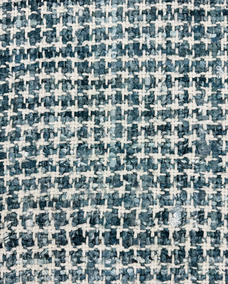 blue, ivory, textured, woven, fabric by the yard