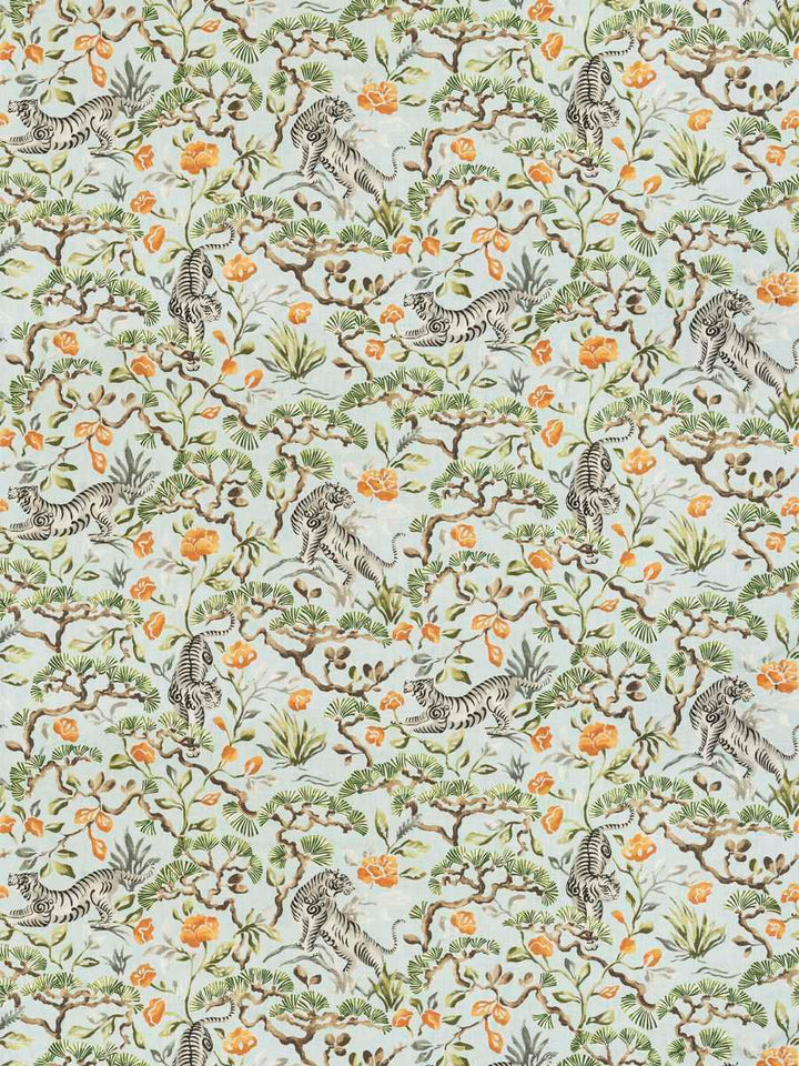 tiger, asian, toile, floral, drapery and bedding fabric