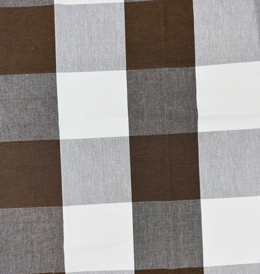 chocolate, white, gingham, fabric by the yard