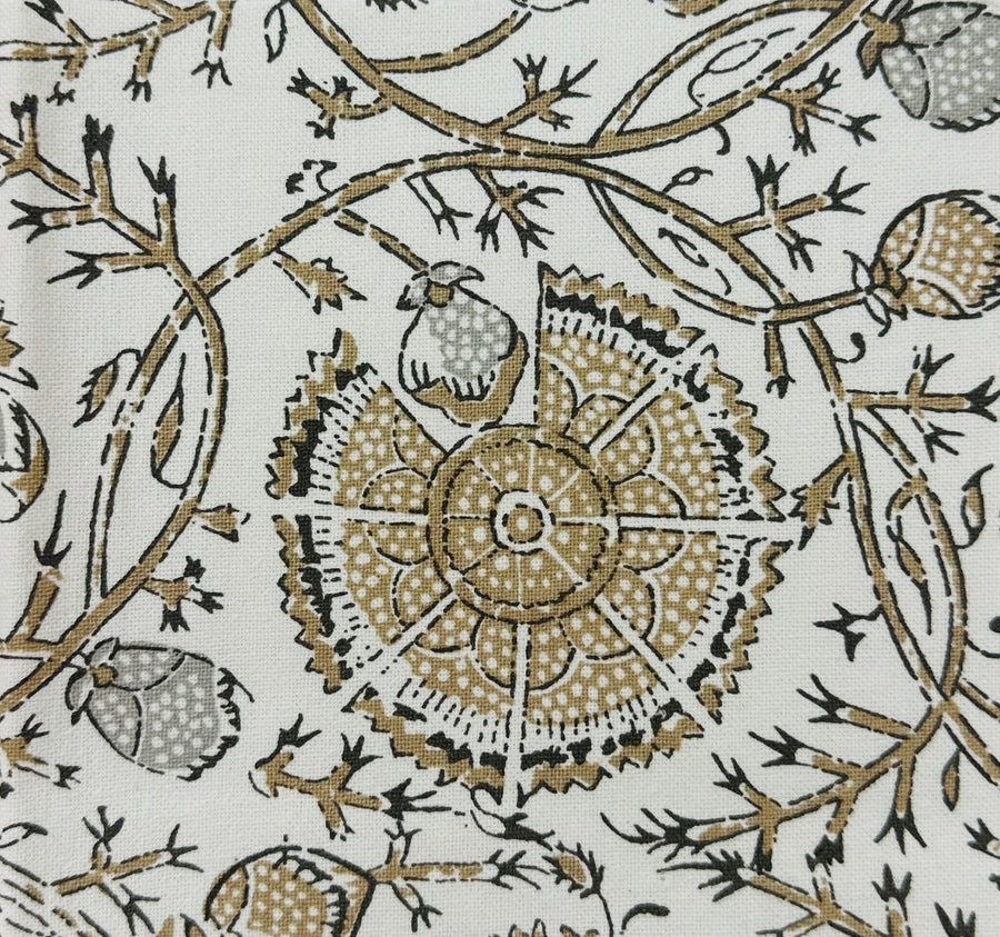 brown, floral, woodland, abstract, fabric by the yard, drapery fabric, bedding fabric, pillows