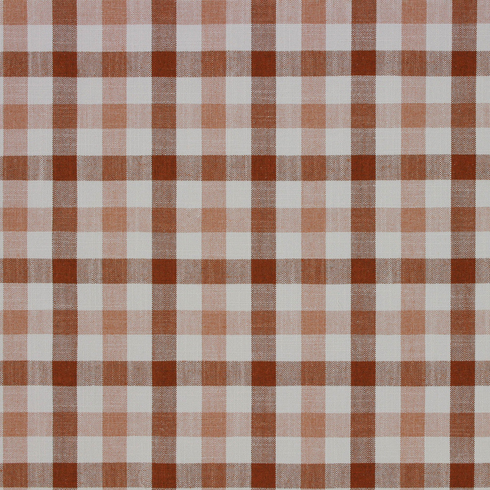 orange and red and white gingham print
