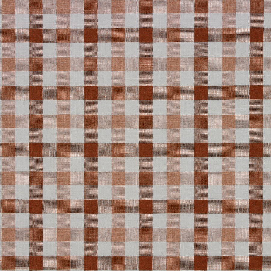 orange and red and white gingham print