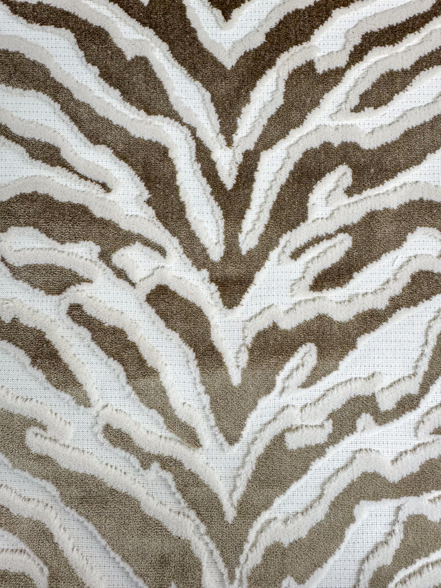 velvet, brown, cream, animal, geometric, upholstery