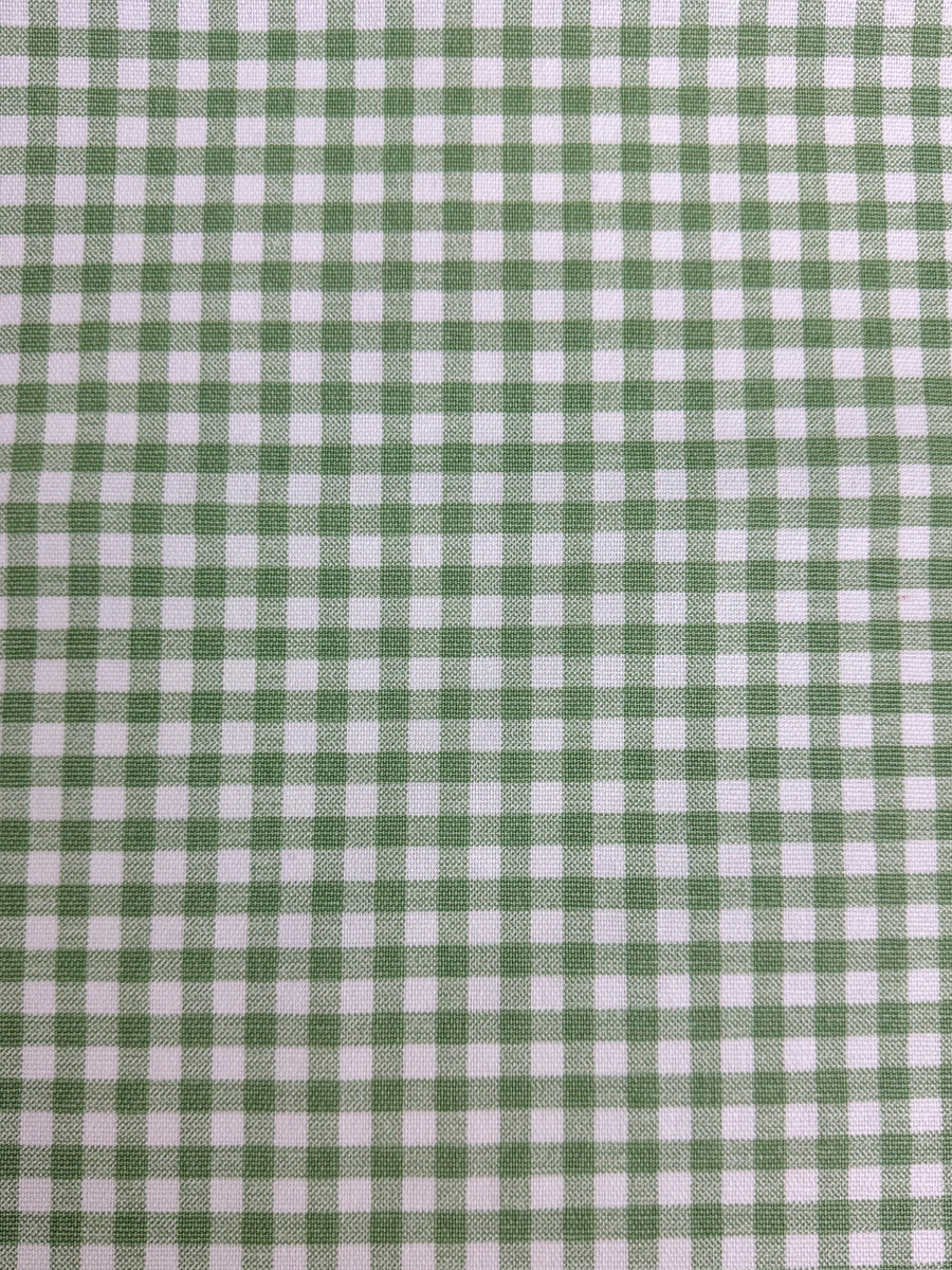 Green, Sage, White, Checkered, Gingham, Cotton, Drapery, Upholstery, Bedding, Printed Fabric By the Yard