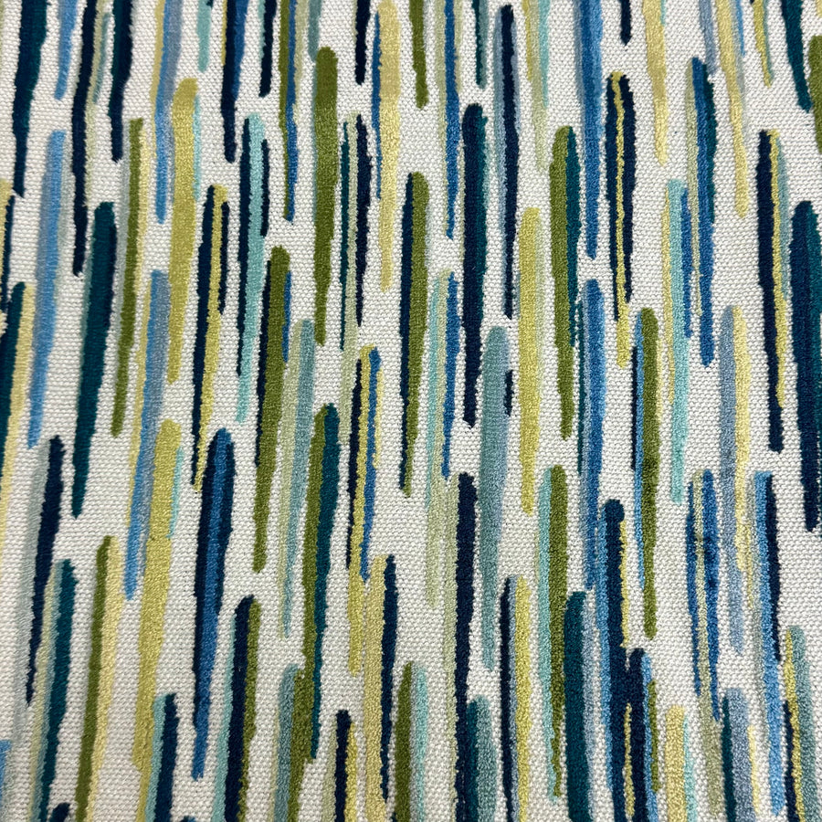 blue and green striped upholstery fabric