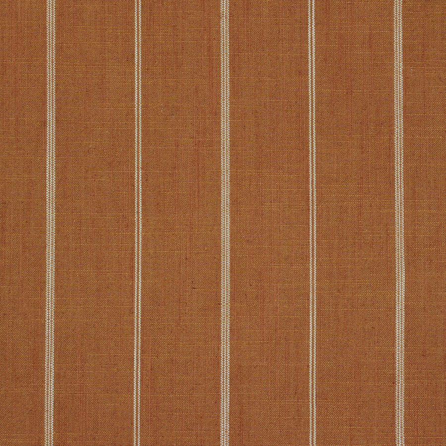 orange and tan striped drapery fabric