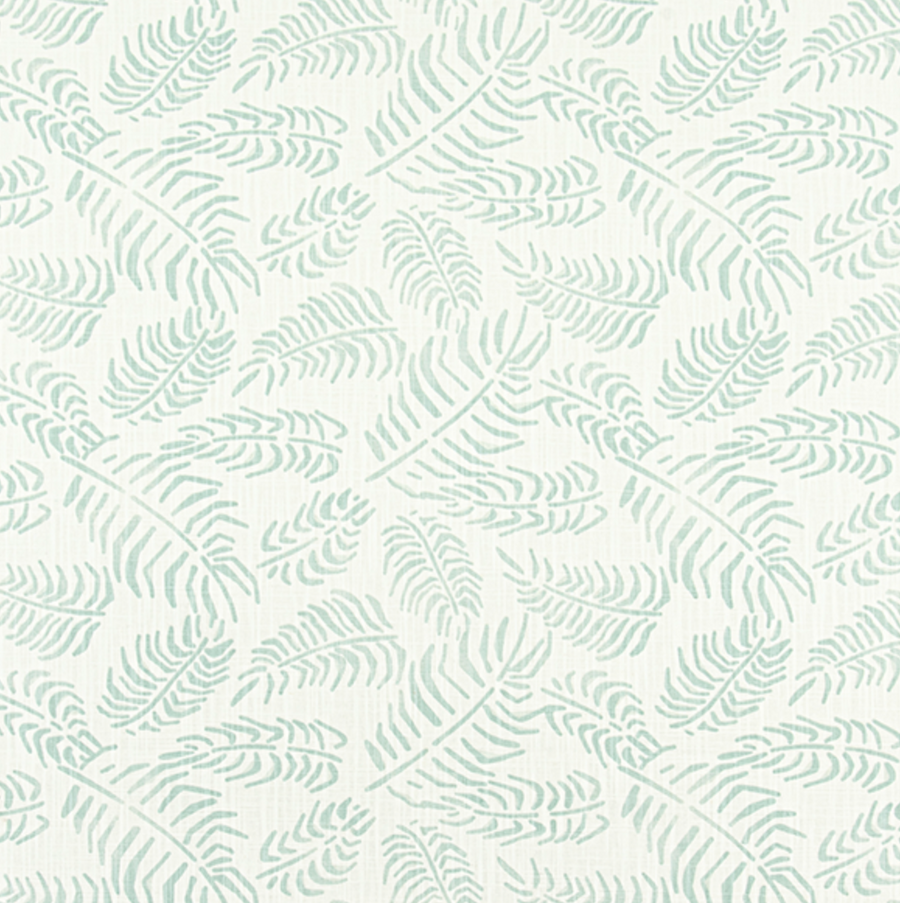 Pattern of light green leaves on a white background