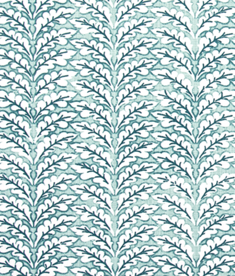 aqua and blue floral pattern