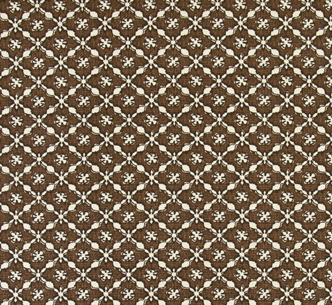 brown floral drapery and upholstery fabric