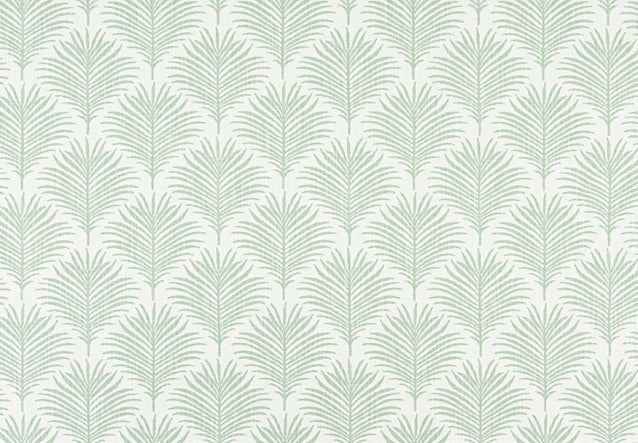 Patterned fabric with leaf design on a light background