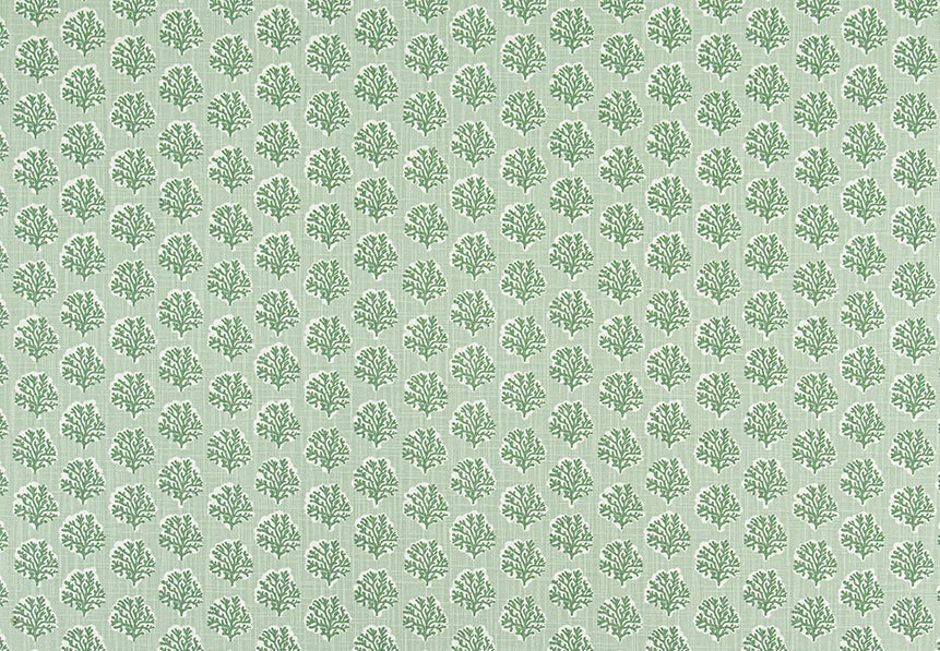 green leaf coastal pattern on light green background