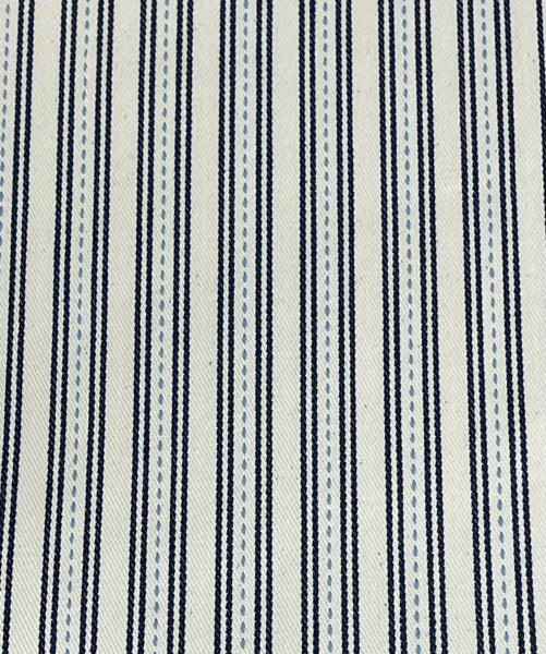 navy, striped, slipcover fabric by the yard