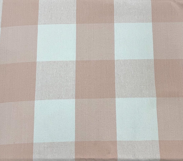 blush pink, gingham, checkered, drapery, bedding, upholstery fabric by the yard, Covington Fabrics