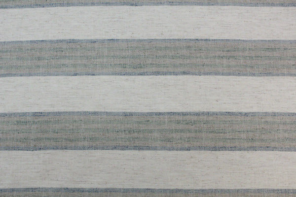 striped, green, blue, taupe drapery fabric by the yard