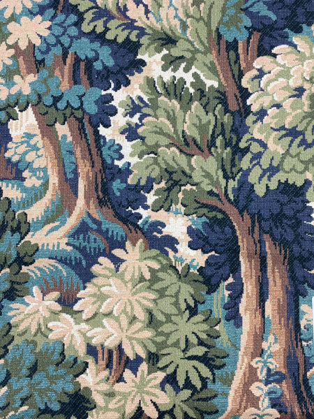 trees, floral, abstract, blue, green, cotton print, PKaufmann fabric by the yard