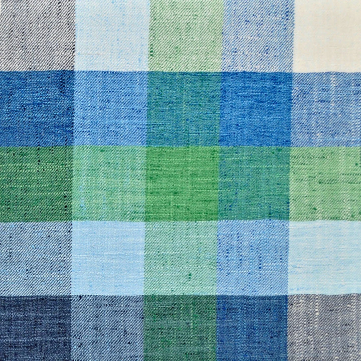 blue green checkered fabric