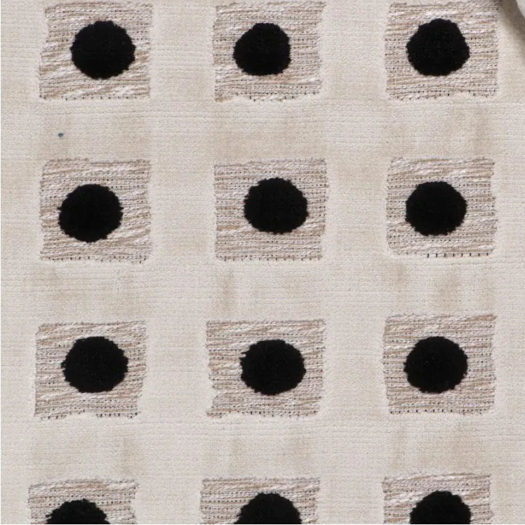 black and white dotted geometric fabric