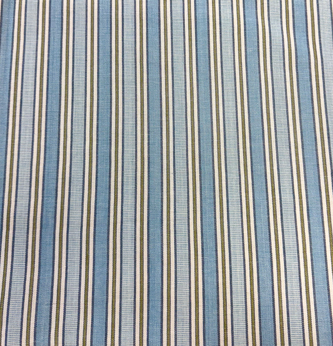 Striped fabric with blue and beige pattern