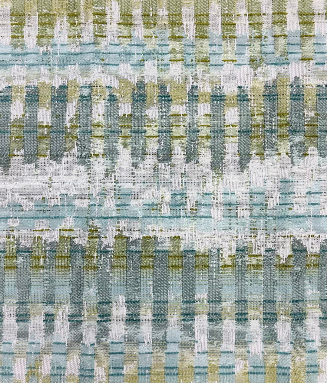 green, blue, striped, upholstery fabric by the yard