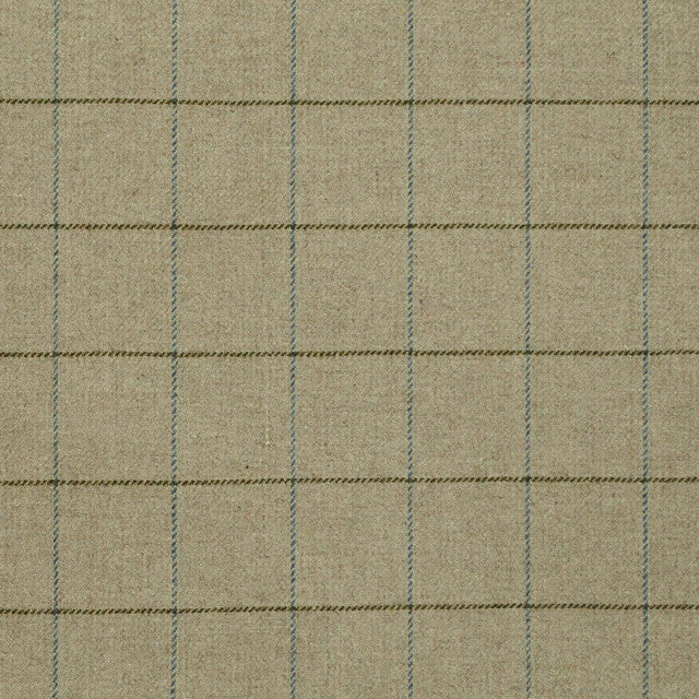 Textured fabric with a check pattern in beige and green tones