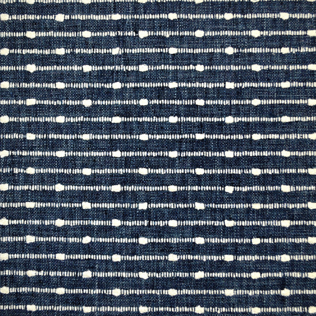 Navy blue fabric with white geometric pattern