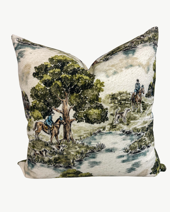 hunting scene decorative throw pillow