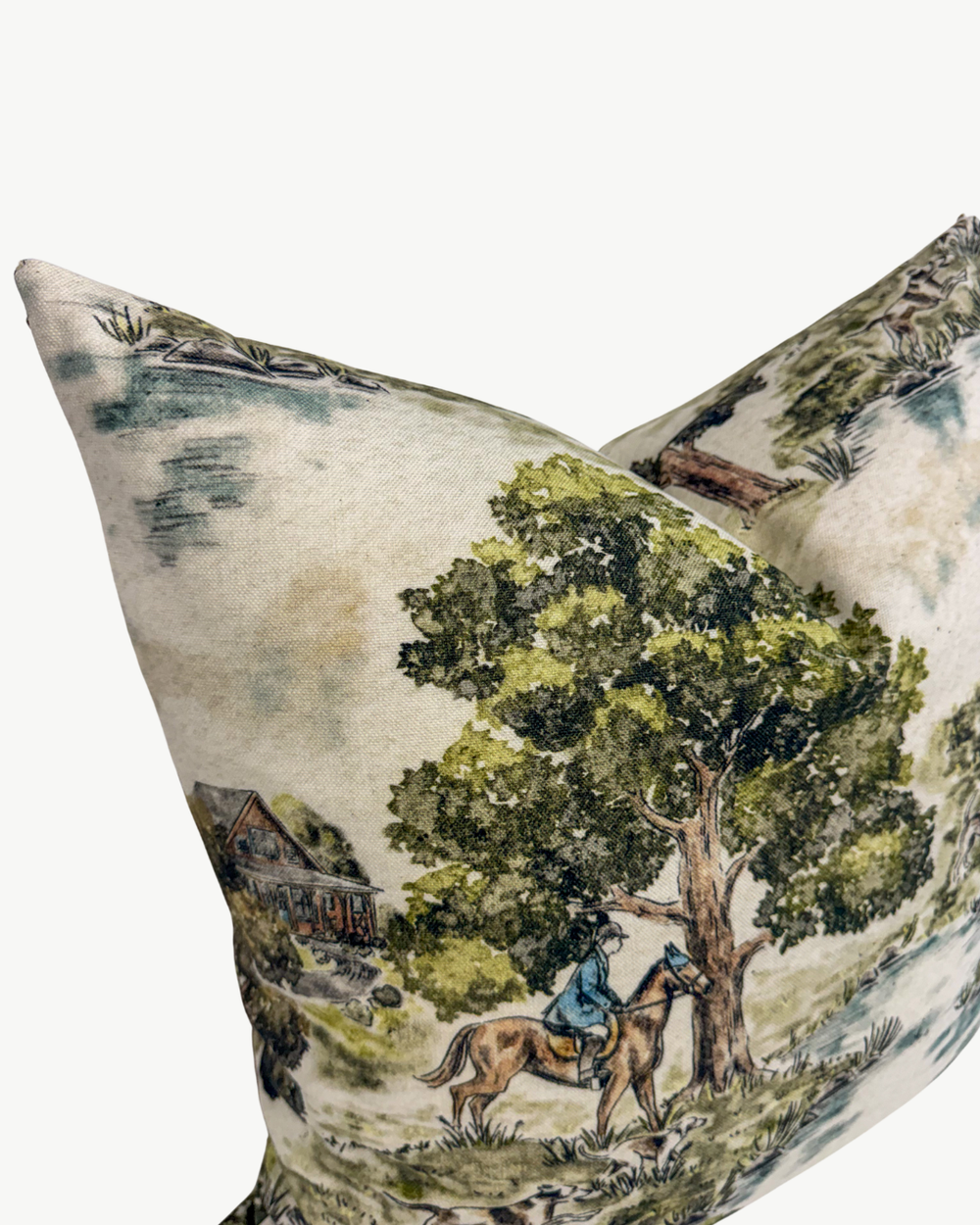 hunting scene decorative throw pillow
