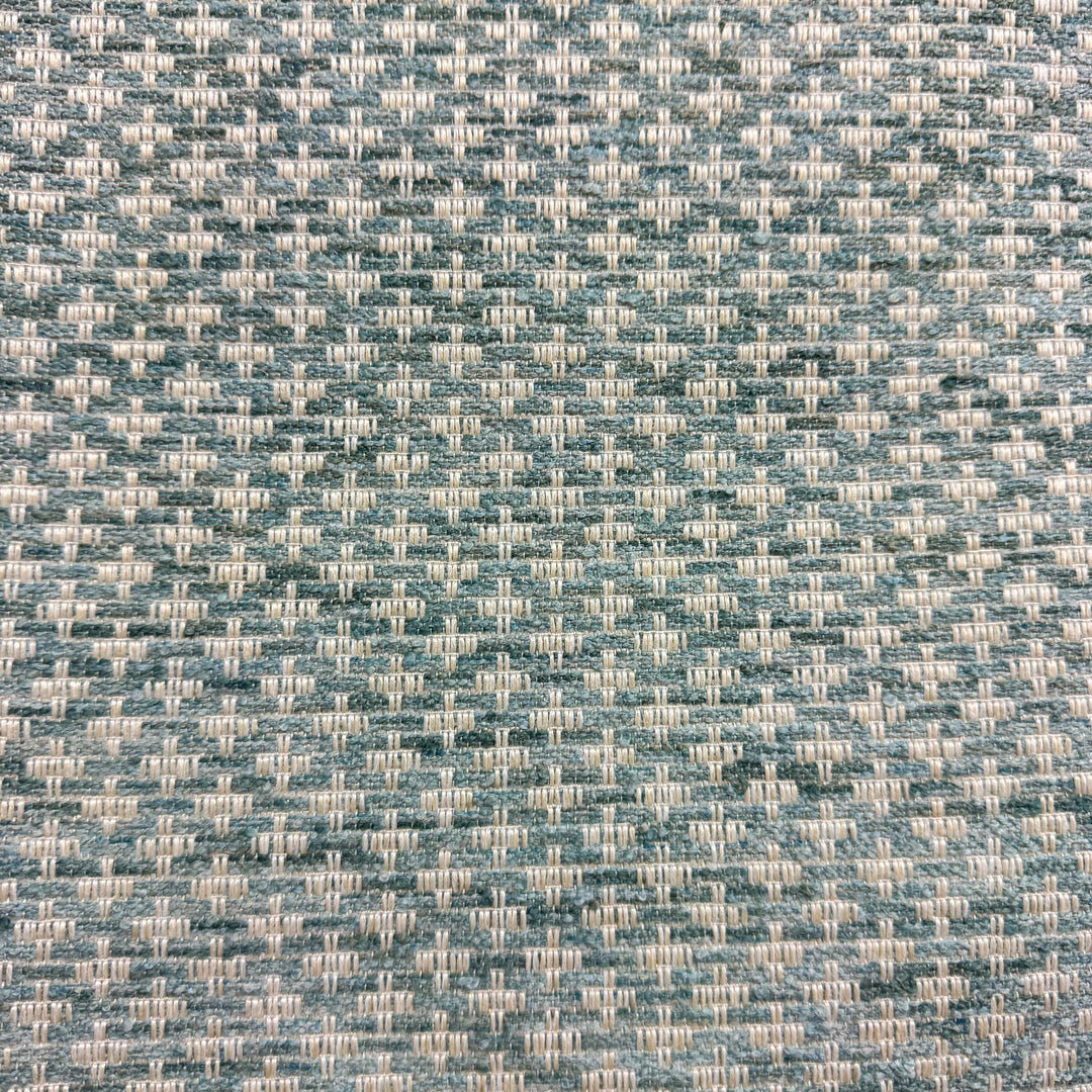 Textured blue and gray patterned fabric swatch