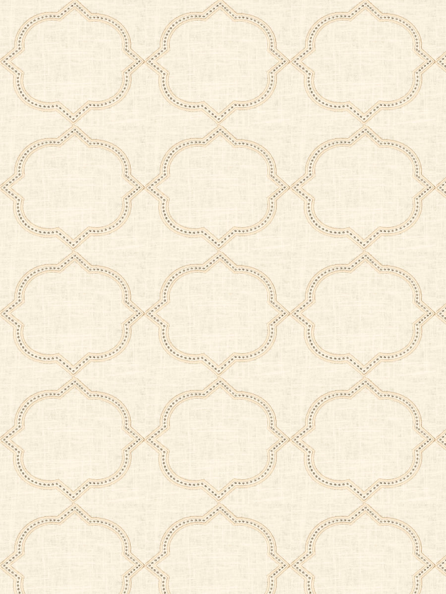 lattice, embroidered, ivory, drapery and bedding fabric