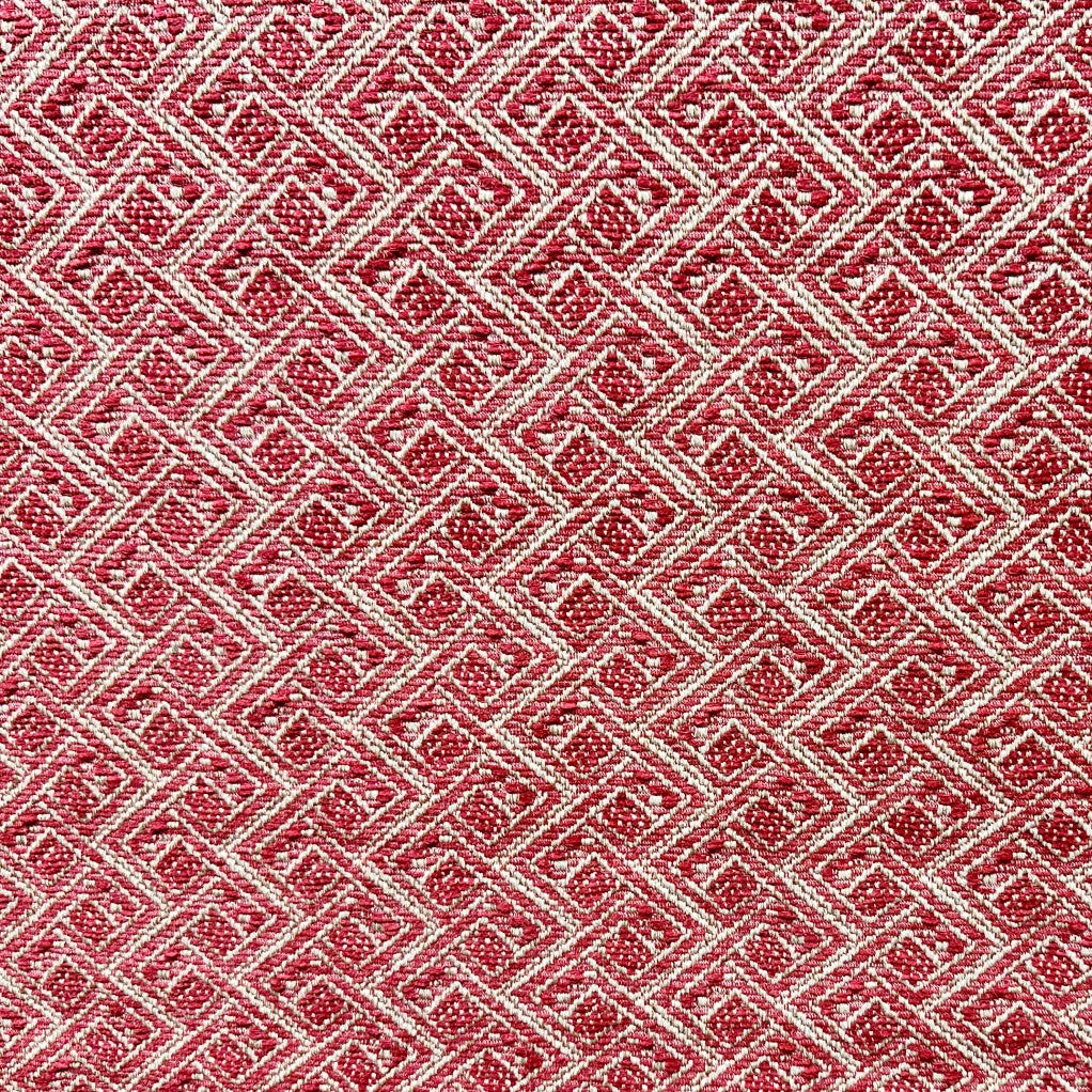 woven, geometric, pink, magenta, cranberry, upholstery fabric by the yard