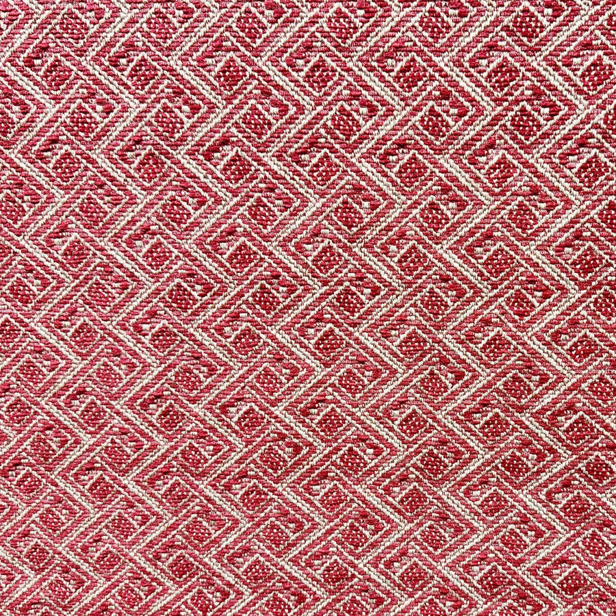 woven, geometric, pink, magenta, cranberry, upholstery fabric by the yard