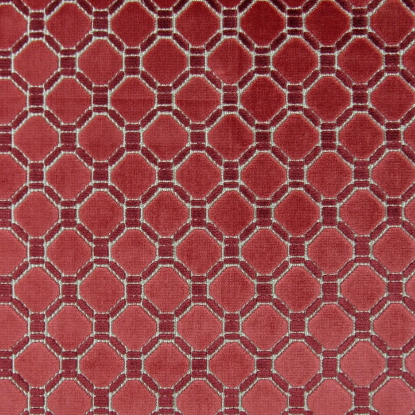Red fabric with geometric pattern