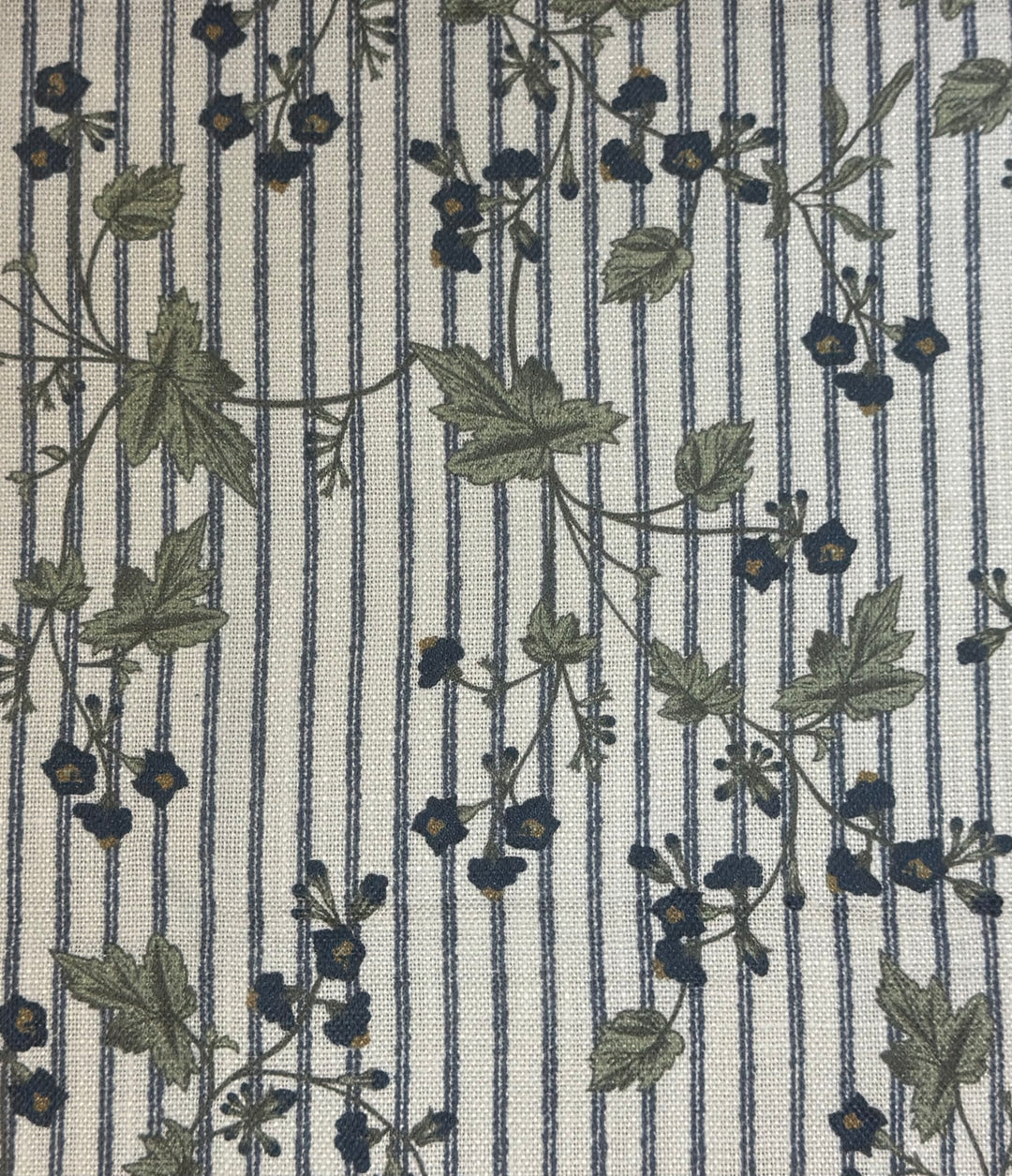 blue floral and striped fabric