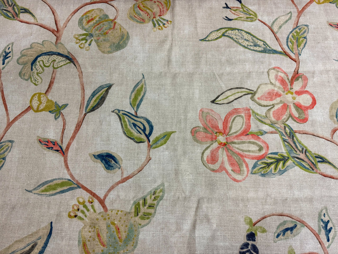 floral drapery linen fabric