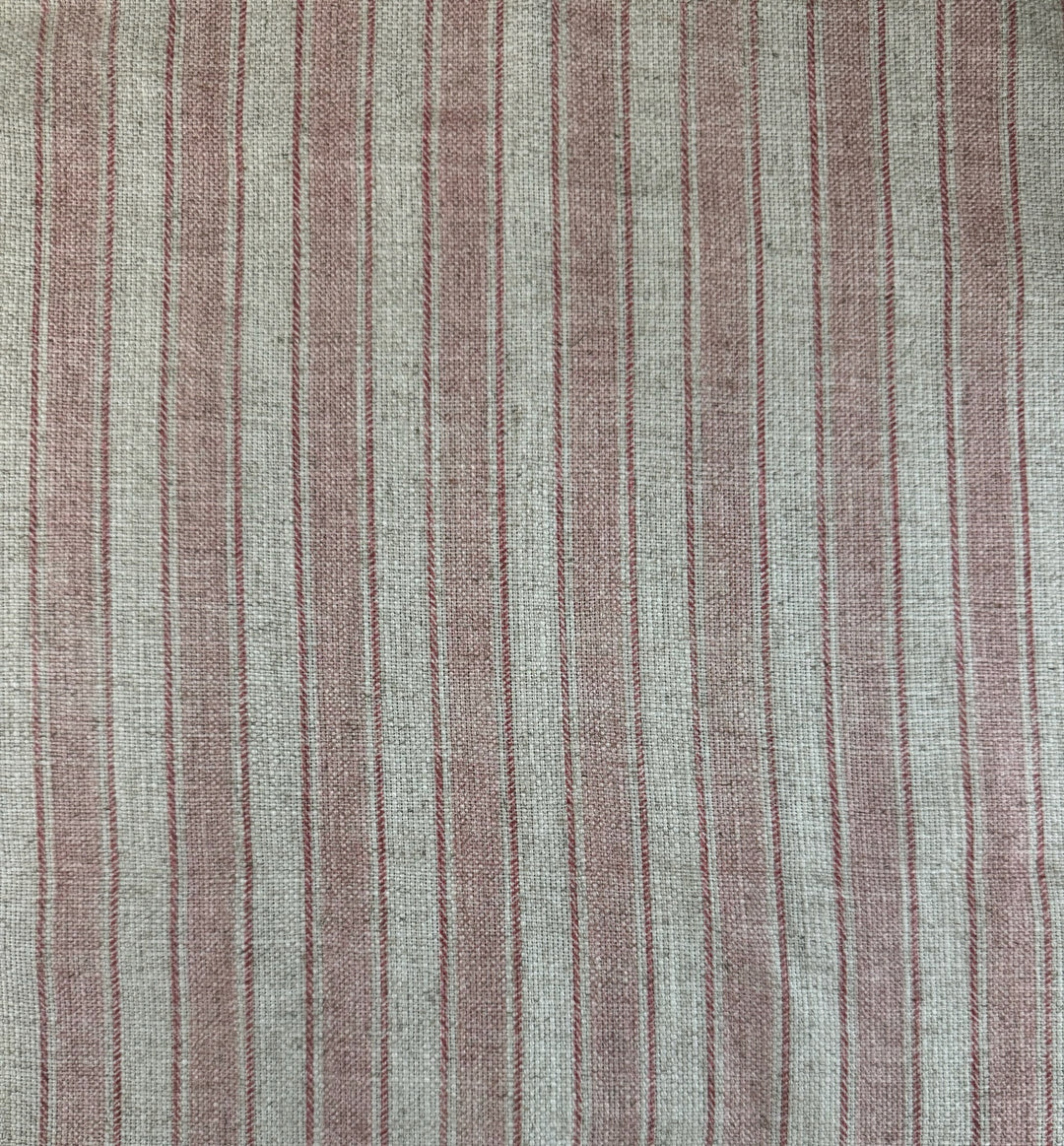 pink and taupe striped fabric