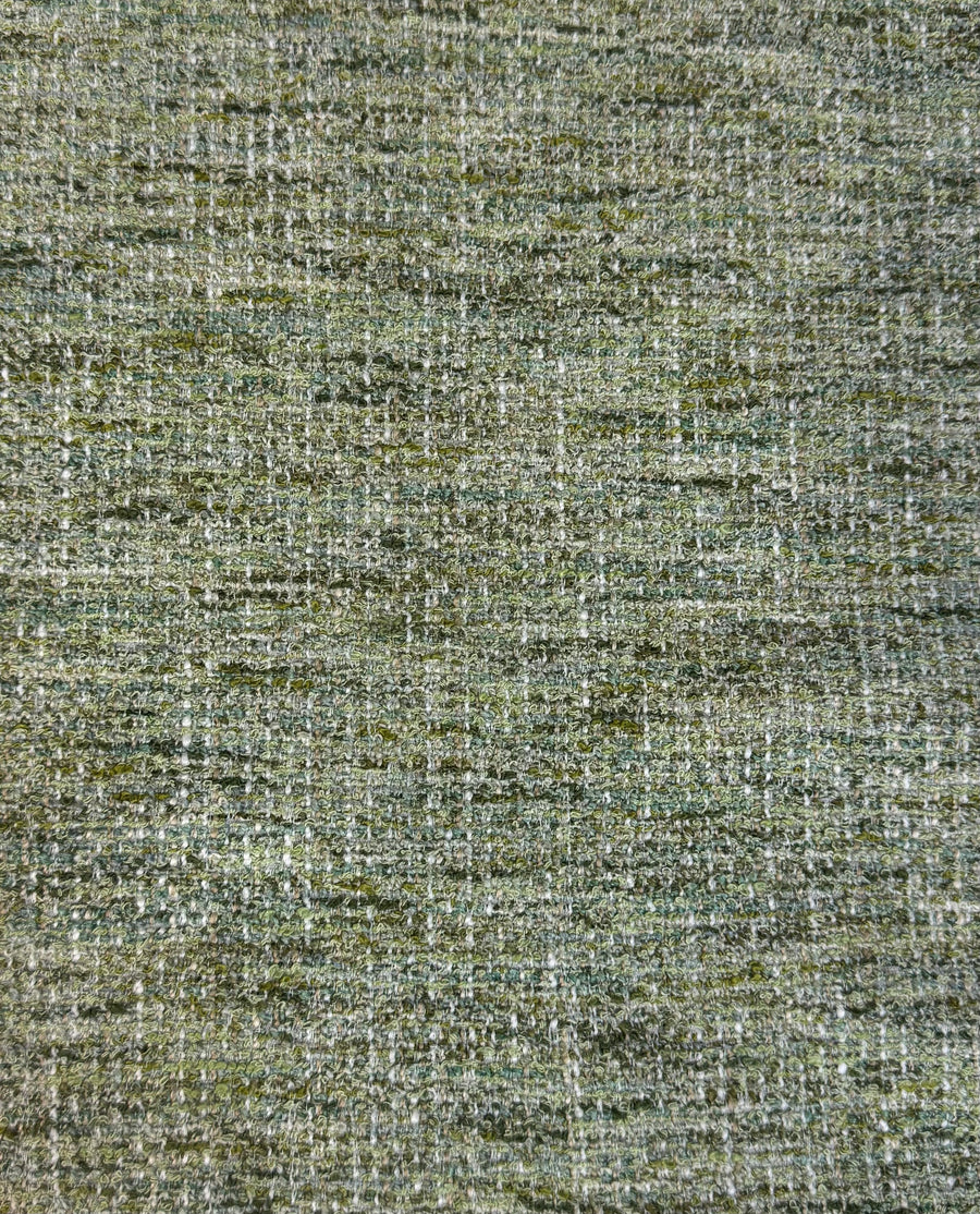 green and blue textured tweed upholstery fabric