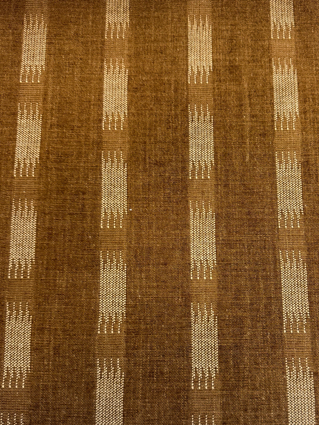 brown mocha rust striped fabric