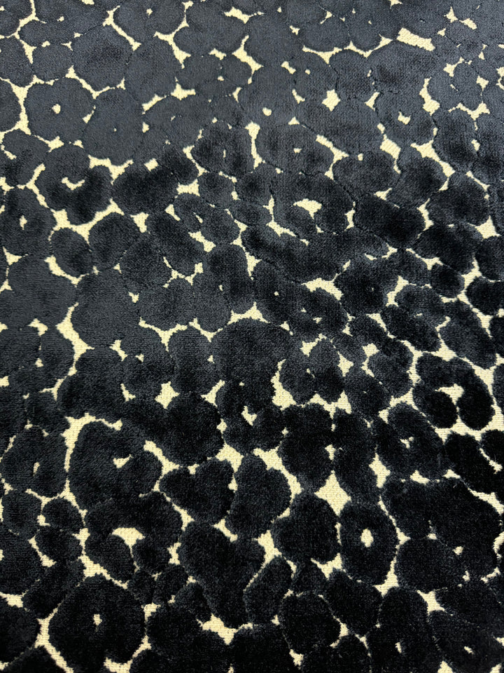 navy, black, cheetah print, velvet, upholstery fabric by the yard