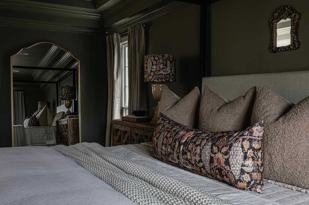 Moody brown bedroom 