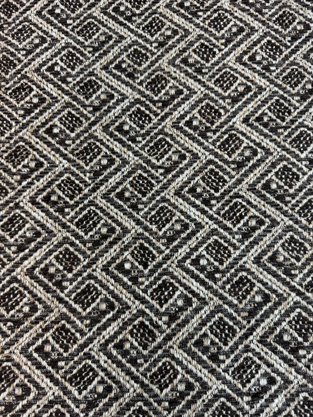 geometric, woven, chocolate, brown, upholstery fabric by the yard