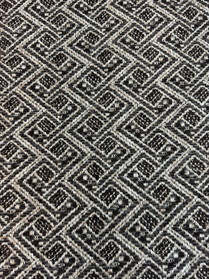 geometric, woven, chocolate, brown, upholstery fabric by the yard