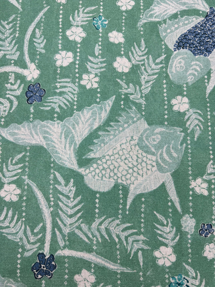 Koi Pond Print in Jade