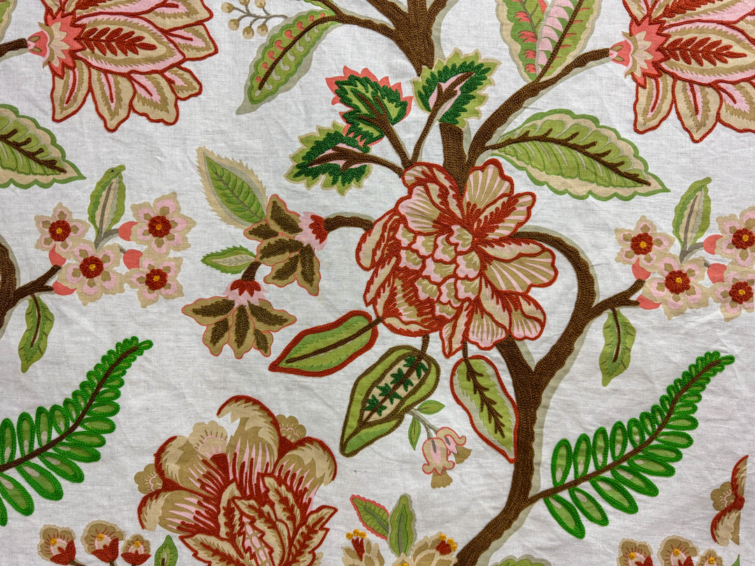 floral embroidered fabric by the yard