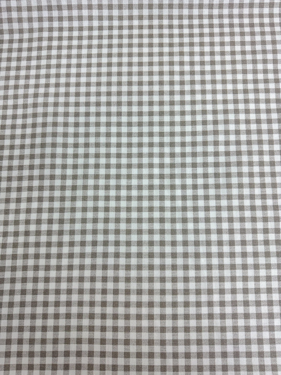 Beige, White, Checkered, Gingham, Cotton, Drapery, Upholstery, Bedding, Printed Fabric By the Yard