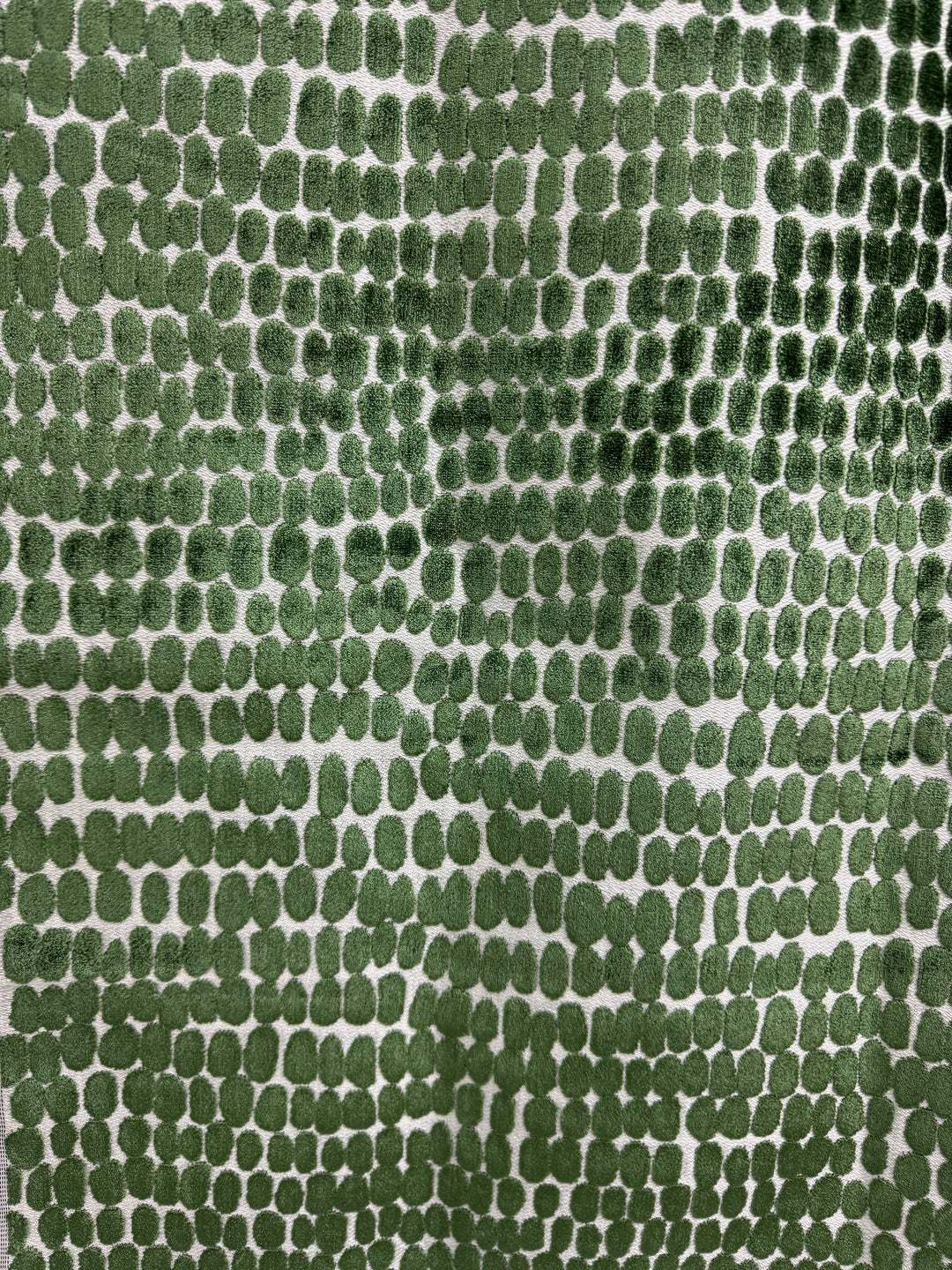 green dotted cut velvet